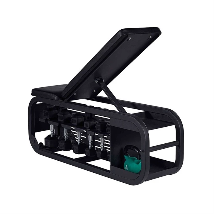 China Weight Bench With Dumbbell Storage Factory